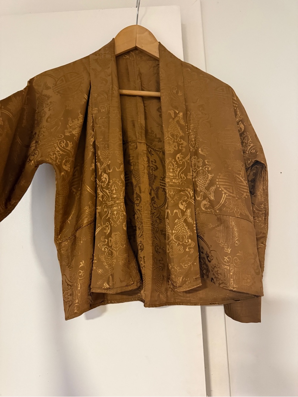 Brown Women's Open-Front Kimono Jacket